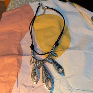 Silver and Black Women's Necklace